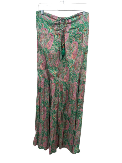 Ba&sh Size Medium Green, Pink, Yellow Cotton Halter Neck Paisley Tiered Dress Green, Pink, Yellow / Medium