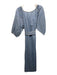 Mirth Size Medium Blue, Gray, Brown Cotton 3/4 Sleeve Floral Button Front Dress Blue, Gray, Brown / Medium