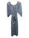 Mirth Size Medium Blue, Gray, Brown Cotton 3/4 Sleeve Floral Button Front Dress Blue, Gray, Brown / Medium