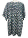 Mirth Size Medium Blue, Purple, Green Cotton Short Sleeve Watercolor Dress Blue, Purple, Green / Medium