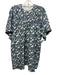 Mirth Size Medium Blue, Purple, Green Cotton Short Sleeve Watercolor Dress Blue, Purple, Green / Medium