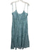 A Piece Apart Size Medium Blue, Green, White Cotton Spaghetti Strap Floral Dress Blue, Green, White / Medium