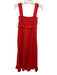 Farm Rio Size Medium Red Cotton Sleeveless Pineapple Ruffles Smocked Dress Red / Medium
