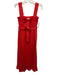 Farm Rio Size Medium Red Cotton Sleeveless Pineapple Ruffles Smocked Dress Red / Medium
