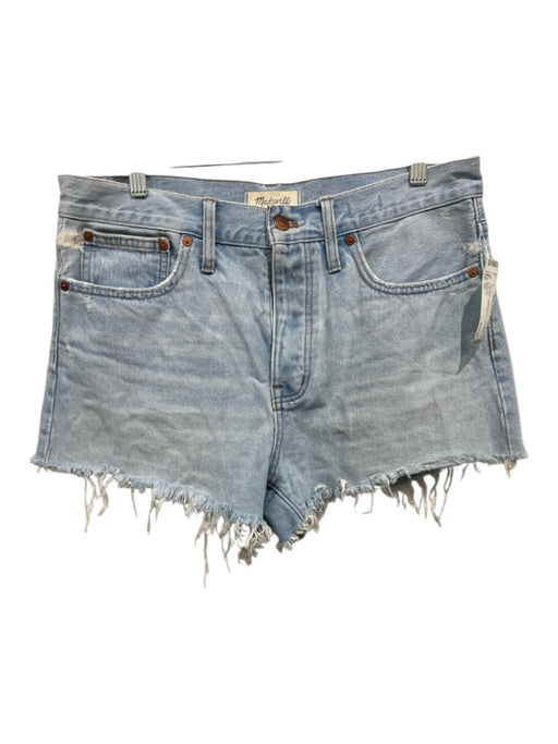 Madewell Size 29 Light Wash Cotton Denim High Rise Distressed Shorts Light Wash / 29