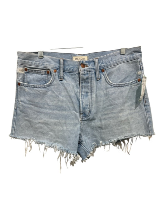 Madewell Size 29 Light Wash Cotton Denim High Rise Distressed Shorts Light Wash / 29