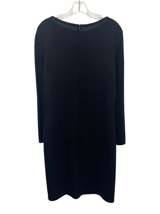 St. John Collection Size 12 Black Wool Back Zip Long Sleeve Dress Black / 12