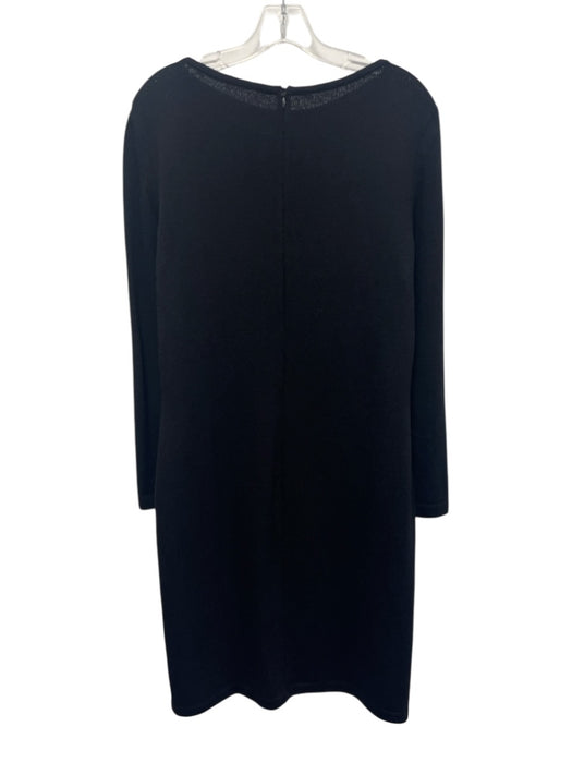 St. John Collection Size 12 Black Wool Back Zip Long Sleeve Dress Black / 12