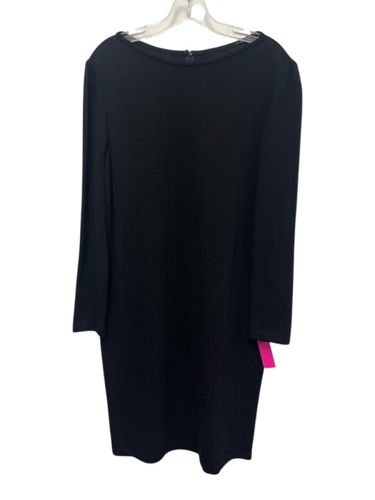 St. John Collection Size 12 Black Wool Back Zip Long Sleeve Dress Black / 12
