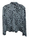 St. John Collection Size 14 Blue & Black Print Wool Blend Zipper Jacket Blue & Black Print / 14