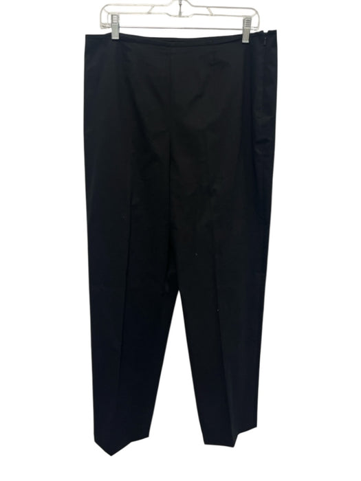Worth Size 14 Black Cotton Side Zip Wide Leg Trouser Pants Black / 14
