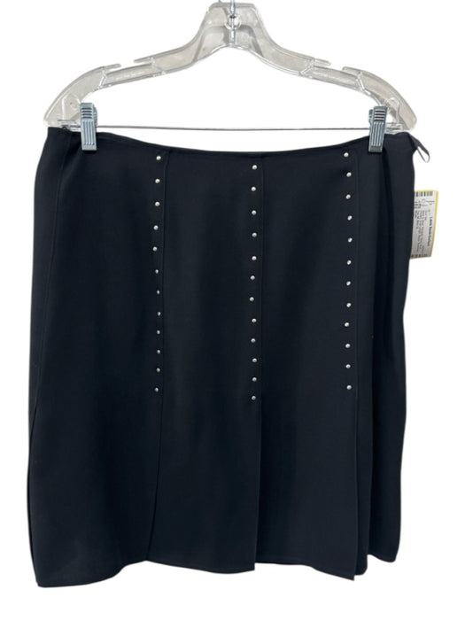 Worth Size XL Black & Silver Polyester Silver Studs Pleated Blazer Skirt Set Black & Silver / XL