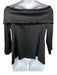 Worth Size 14 Midnight Black Wool & Nylon Blend Off Shoulder Wide Collar Jacket Midnight Black / 14