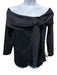 Worth Size 14 Midnight Black Wool & Nylon Blend Off Shoulder Wide Collar Jacket Midnight Black / 14