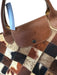 Longchamp Brown, Black, Cream Nylon fur print Patchwork Tote Luggage Brown, Black, Cream