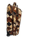 Longchamp Brown, Black, Cream Nylon Leather trim fur print Patchwork Luggage Brown, Black, Cream