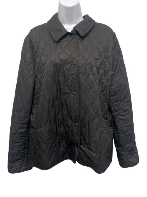 Burberry Size XL Black Polyester & Cotton Diamond Quilted nova check lining Coat Black / XL