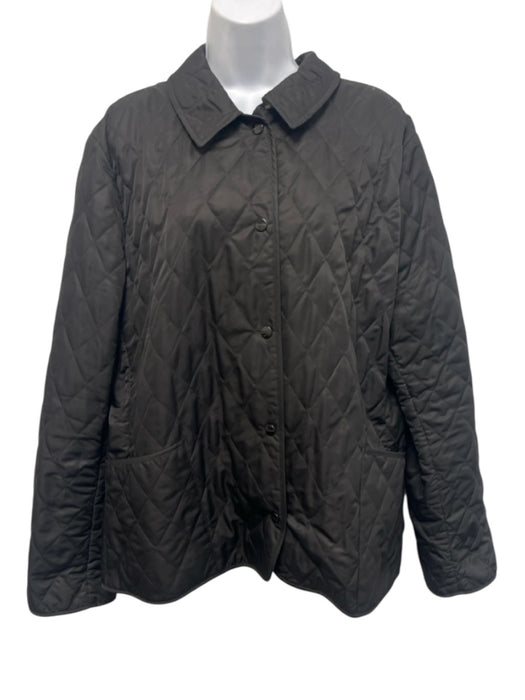 Burberry Size XL Black Polyester & Cotton Diamond Quilted nova check lining Coat Black / XL