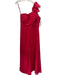 Morilee Madeline Gardner Size 12 Red Polyester One Shoulder Ruffle Detail Gown Red / 12