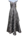 Ellie Wilde Size 8 Mauve & Silver Polyester & Metallic Strapless Tiered Gown Mauve & Silver / 8