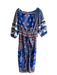 Rachel Zoe Size S Blue Polyester Off Shoulder Cropped Floral Pant Set Blue / S