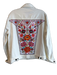 Savanna Jane Size M White Cotton Collared Button Up Long Sleeve Denim Jacket White / M