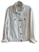 Savanna Jane Size M White Cotton Collared Button Up Long Sleeve Denim Jacket White / M