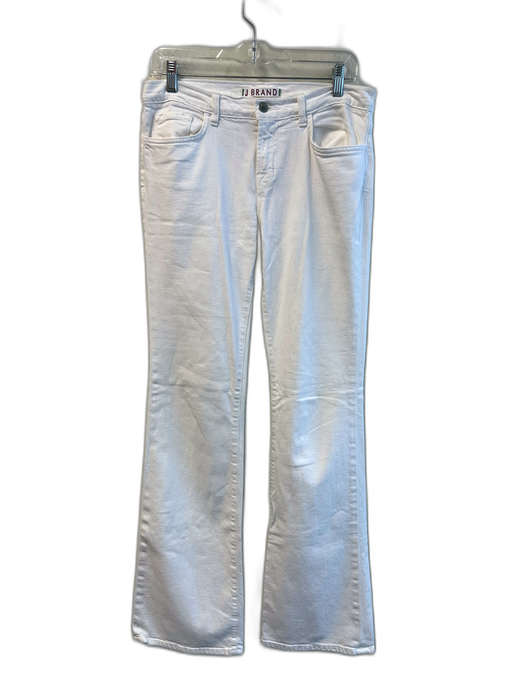 J Brand Size 29 White Cotton Blend Mid Rise Zip Fly 5 Pocket Flare Jeans White / 29