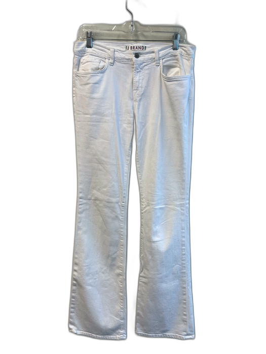 J Brand Size 29 White Cotton Blend Mid Rise Zip Fly 5 Pocket Flare Jeans White / 29