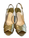 Cole Haan Shoe Size 9.5 Gold Tone Leather Cross Over Open Toe & Heel Shoes Gold Tone / 9.5