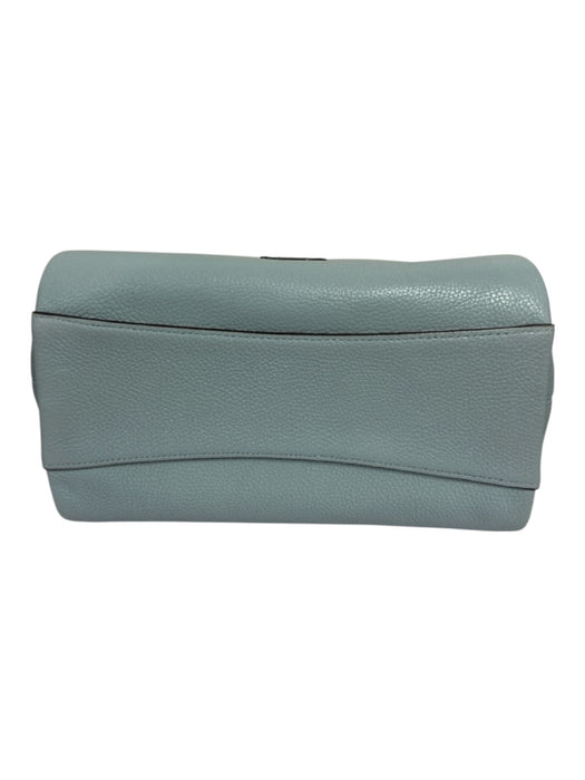 Coach Light Blue Pebble Leather Loafer Zip Close Satchel Detachable Strap Bag Light Blue / Medium