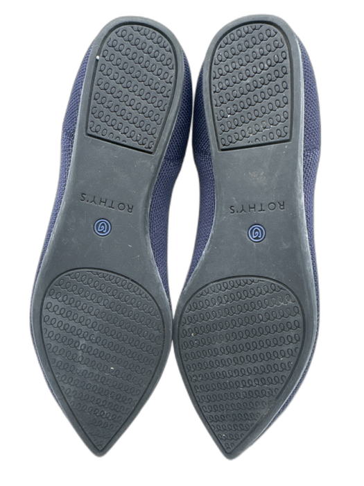 Rothy's Shoe Size 6.5 Navy & Blue Synthetic Knit Pointed Toe Rubber Sole Flats Navy & Blue / 6.5