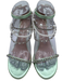 Stuart Weitzman Shoe Size 6 Light Green Leather Round Toe Thong Sandals Light Green / 6