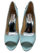 Badgley Mischka Shoe Size 6 Light Blue Satin Letter Peep Toe Pumps Light Blue / 6
