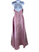 Jovani Size 14 Pink Polyester Spaghetti Strap Metallic Thread A Line Gown Pink / 14