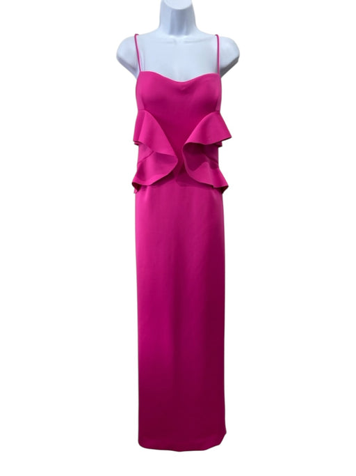 Black Halo Eve Size 12 Hot pink Polyamide & Elastane Spaghetti Strap Gown Hot pink / 12