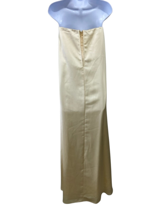 Antonio Melani Size 10 Butter Yellow Polyester Strapless Satin Sheath Gown Butter Yellow / 10