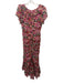 ASTR Size M Pink & Multi Polyester Abstract Floral Ruffle Cap Sleeve Dress Pink & Multi / M