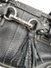 Coach Black & White Pebble Leather Top Handle Braided silver hardware Feet Bag Black & White / Medium