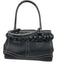 Coach Black & White Pebble Leather Top Handle Braided silver hardware Feet Bag Black & White / Medium