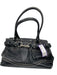 Coach Black & White Pebble Leather Top Handle Braided silver hardware Feet Bag Black & White / Medium