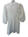 Hunter Bell Size XS White Cotton 3/4 Balloon Sleeve Collar V Neck Back Zip Dress White / XS