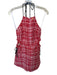 Self-Portrait Size 2 Red & Black Cotton Blend Tweed Cut Out Sides Mini Dress Red & Black / 2