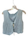 Daily Drills Size XS/S Baby Blue Linen Blend Sleeveless Front Tie Top Baby Blue / XS/S