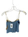 CAARA Size 2/M Blue & Ivory Polyester Blend Spaghetti Strap Corset Top Blue & Ivory / 2/M