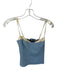 CAARA Size 2/M Blue & Ivory Polyester Blend Spaghetti Strap Corset Top Blue & Ivory / 2/M