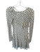 Free People Size XS Cream & Black Lace Long Sleeve Low Back Slip Dress Cream & Black / XS