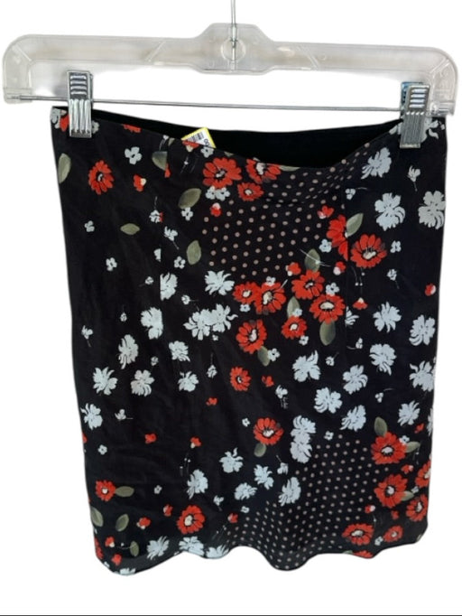 Realisation Size S Black & Red Silk Elastic Waist Flowers Dots Mini Skirt Black & Red / S