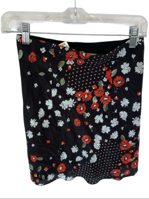 Realisation Size S Black & Red Silk Elastic Waist Flowers Dots Mini Skirt Black & Red / S