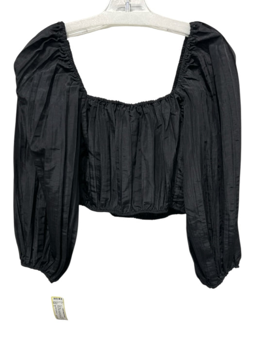 Show Me Your Mumu Size S Black Polyester & Nylon 1/2 Puff Sleeve Crop Skirt Set Black / S